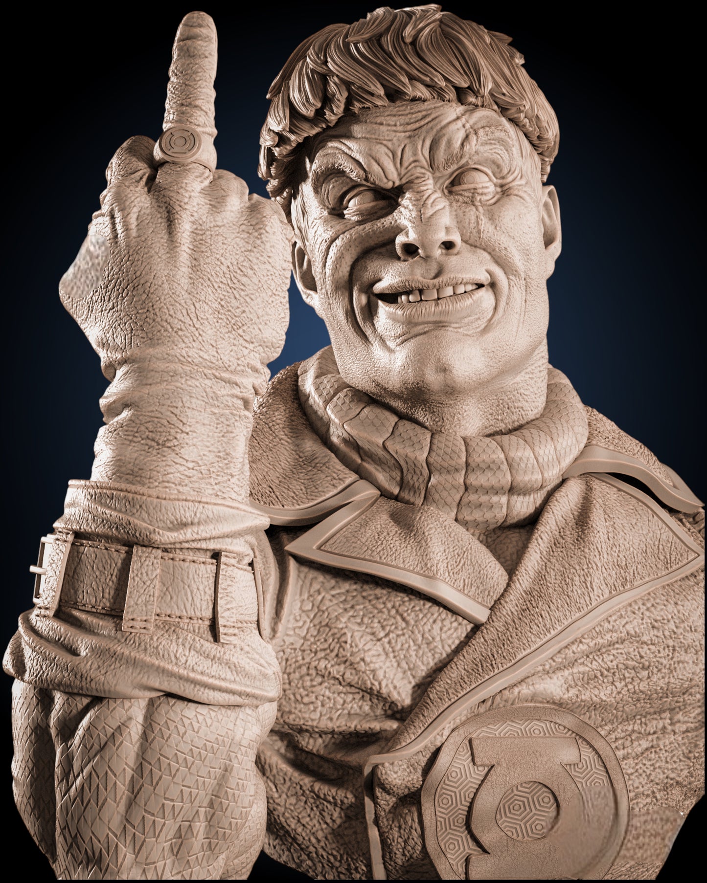 Guy Gardner Portrait Bust — Emerald Chaos Edition | Obsidian Guild Studio