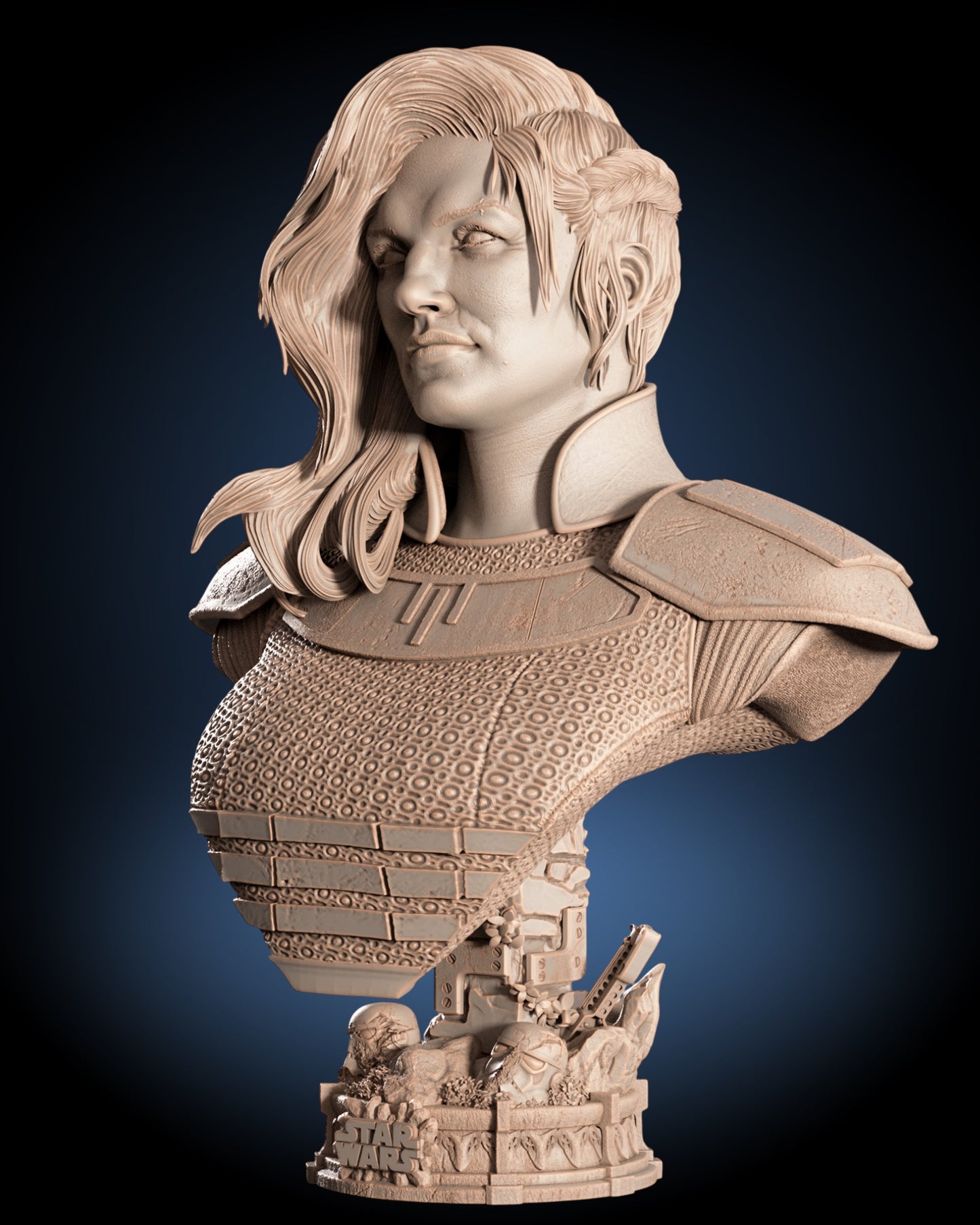 Cara Dune Bust — CONTROL Collector Display | Obsidian Guild Studio