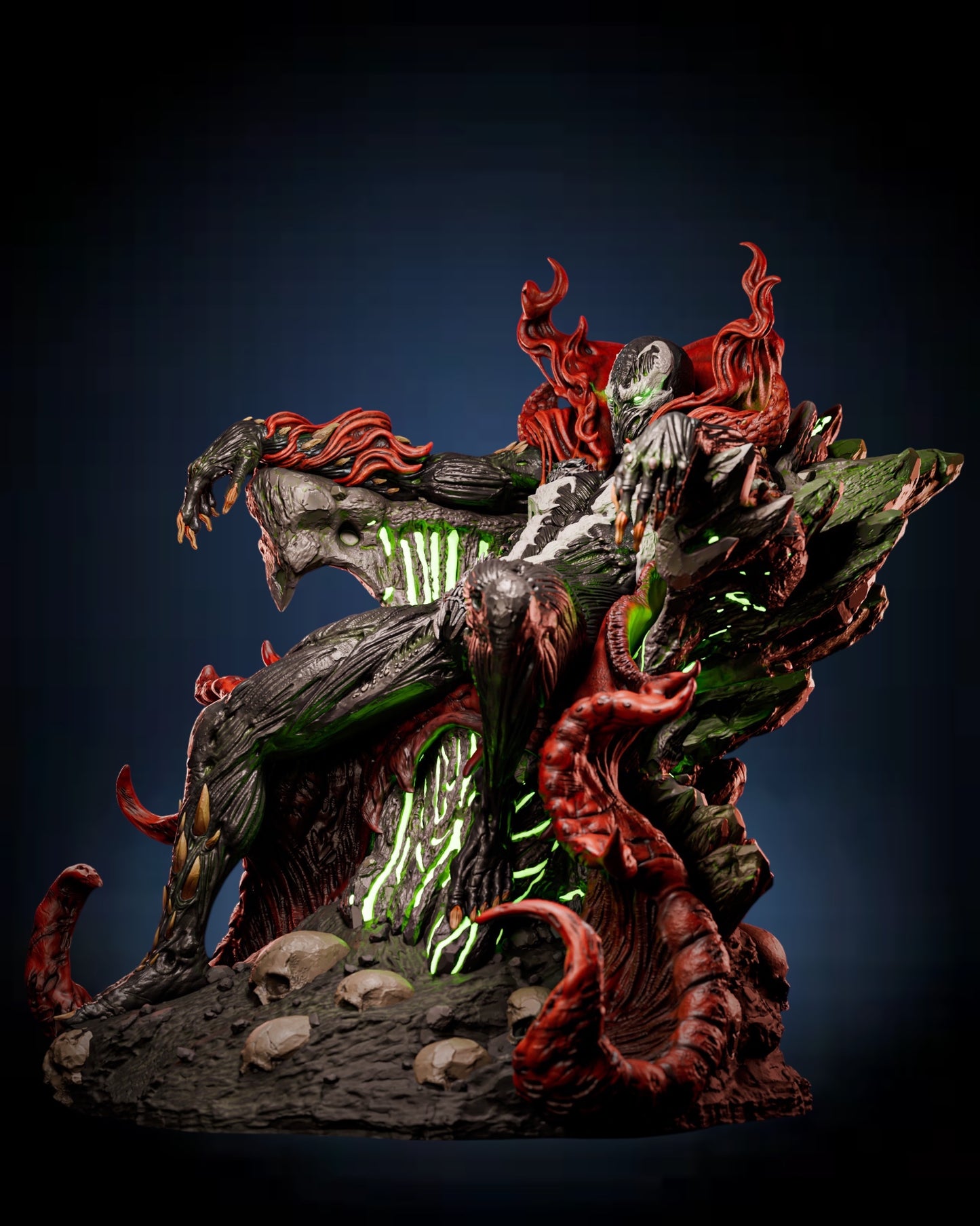 Spawn Symbiote Throne — APEX Collector Display | Obsidian Guild Studio