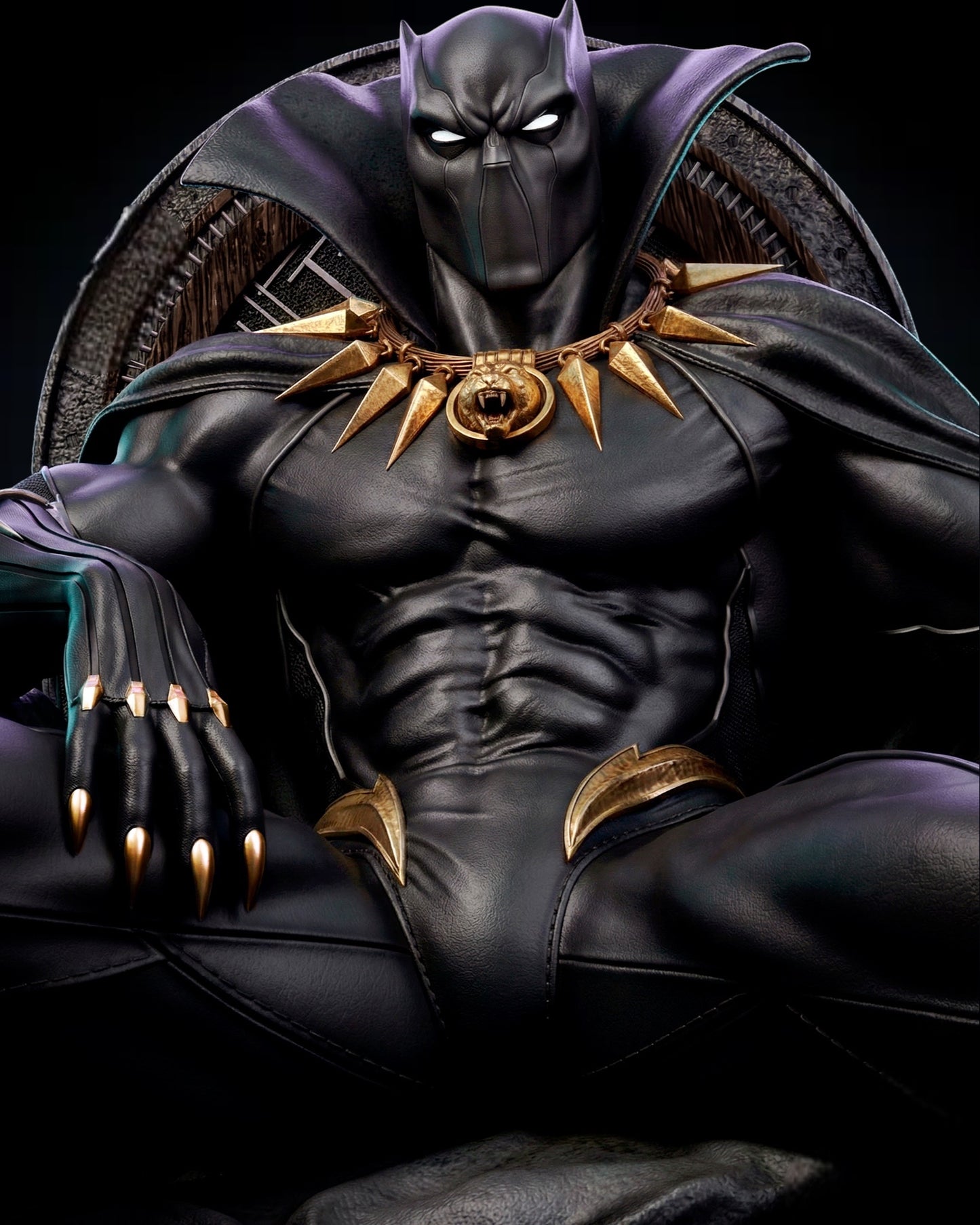Black Panther Sculpture — APEX Throne Centerpiece | Obsidian Guild Studio