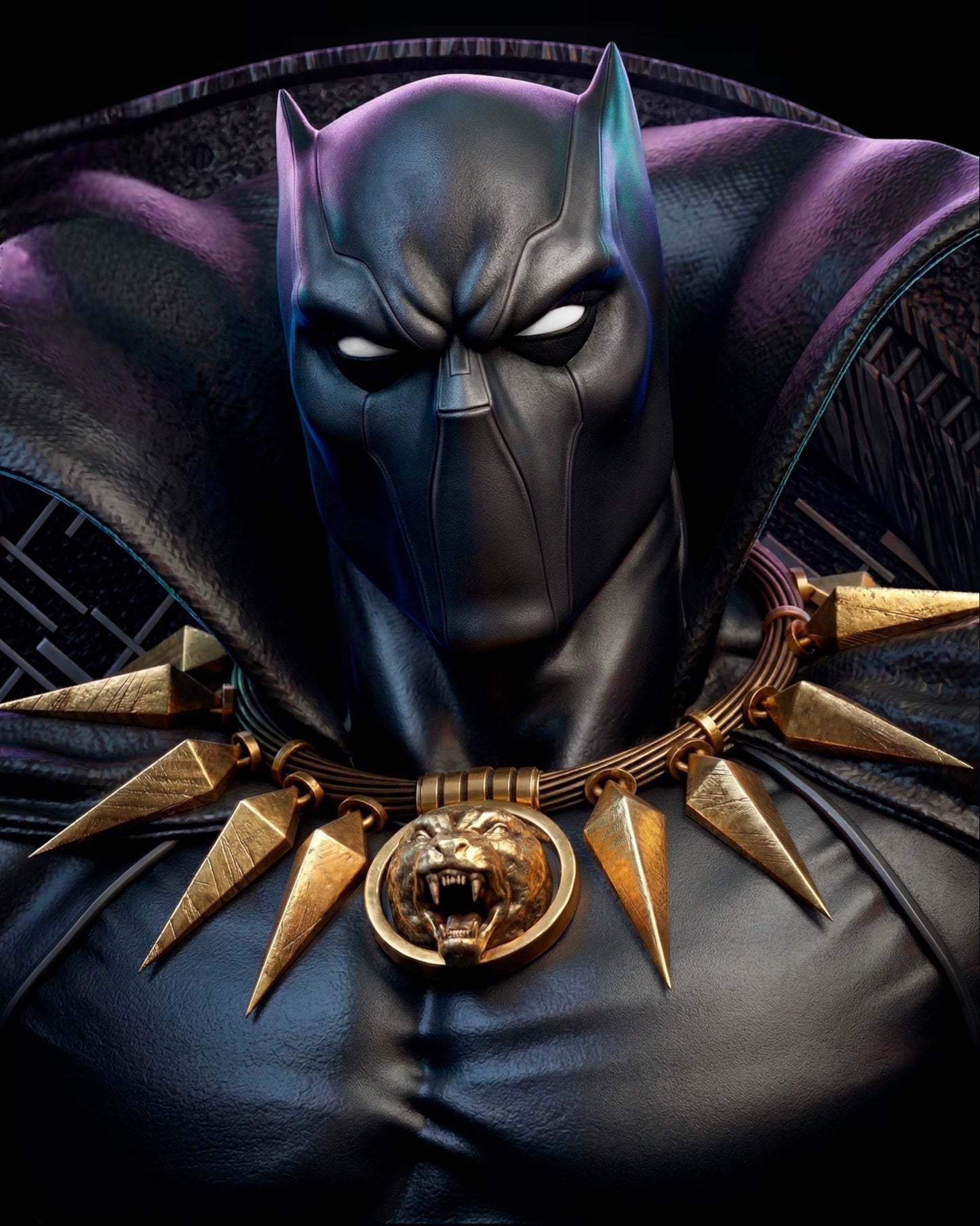 Black Panther Sculpture — APEX Throne Centerpiece | Obsidian Guild Studio