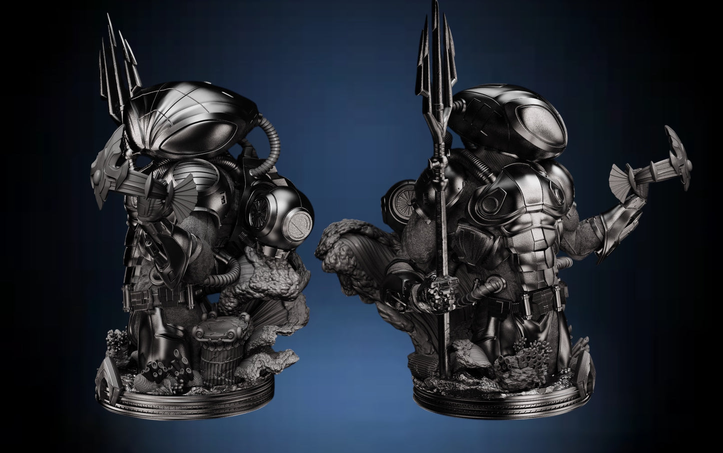 Black Manta Bust — APEX Abyssal Conqueror Edition | Obsidian Guild Studio