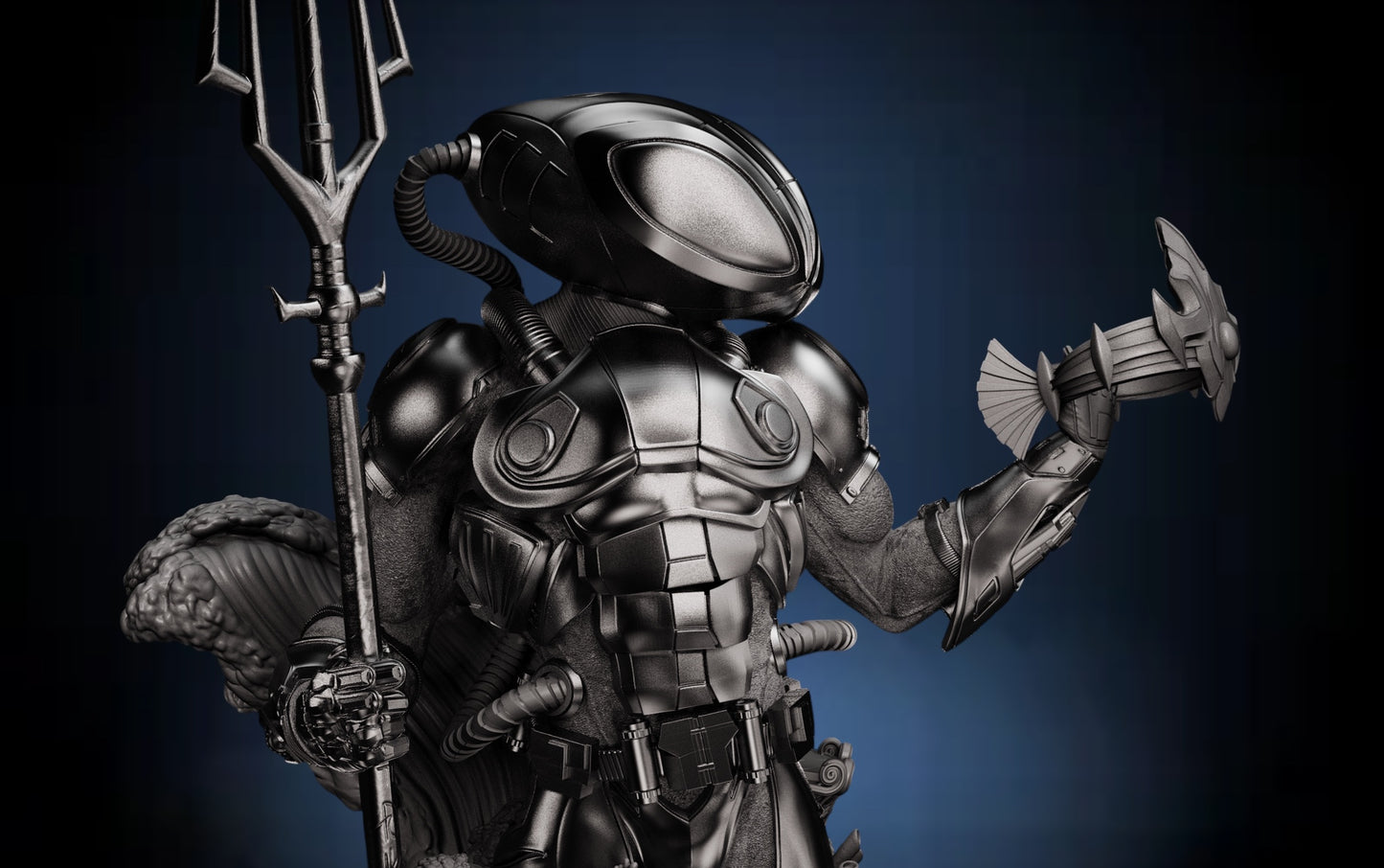 Black Manta Bust — APEX Abyssal Conqueror Edition | Obsidian Guild Studio