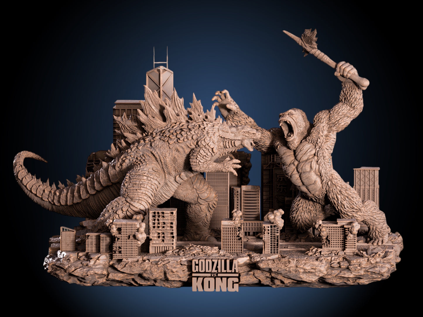 Godzilla vs Kong — Titan War Masterwork Diorama | Obsidian Guild Studio