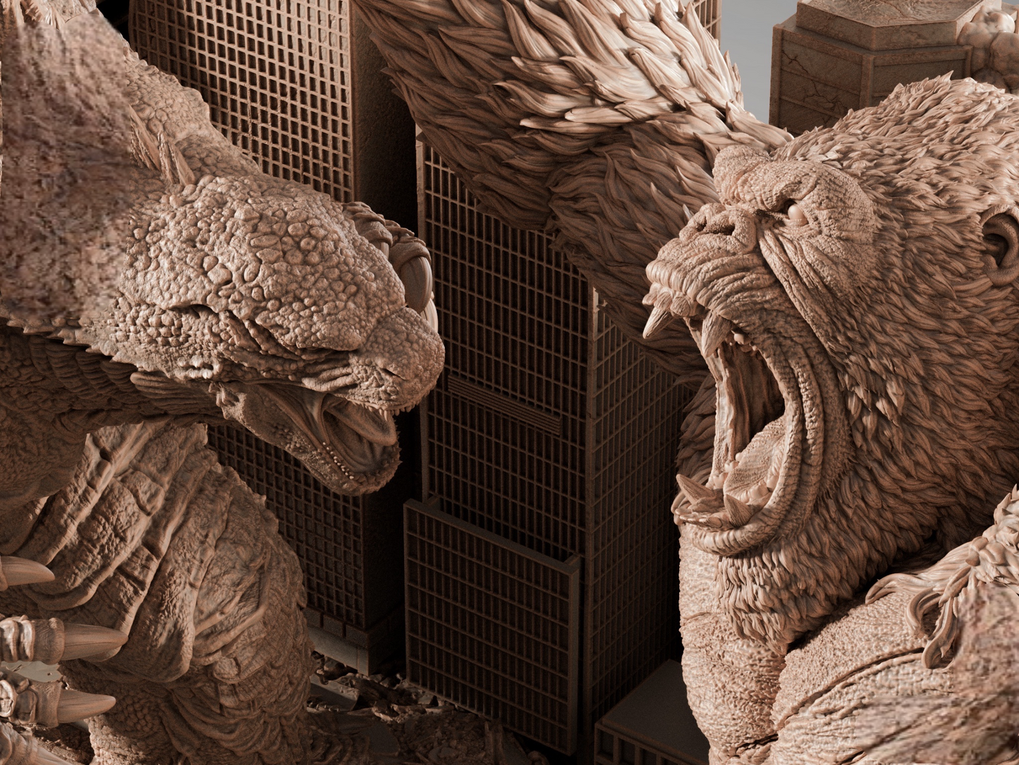 Godzilla vs Kong Diorama — APEX Collector Display | Obsidian Guild Studio