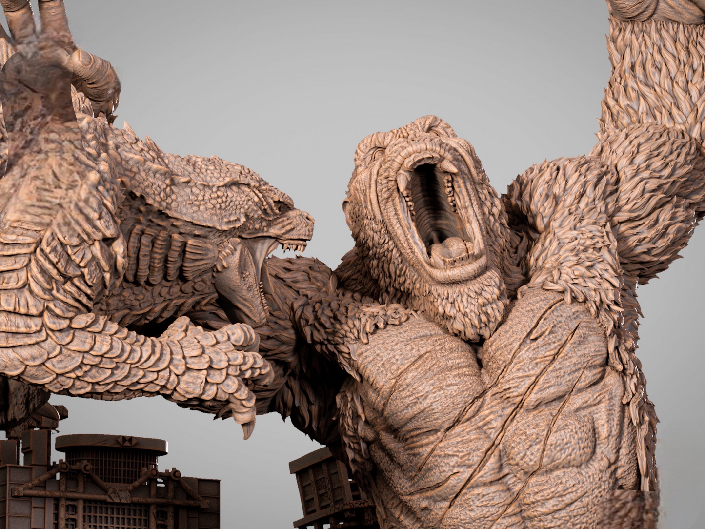 Godzilla vs Kong Diorama — APEX Collector Display | Obsidian Guild Studio