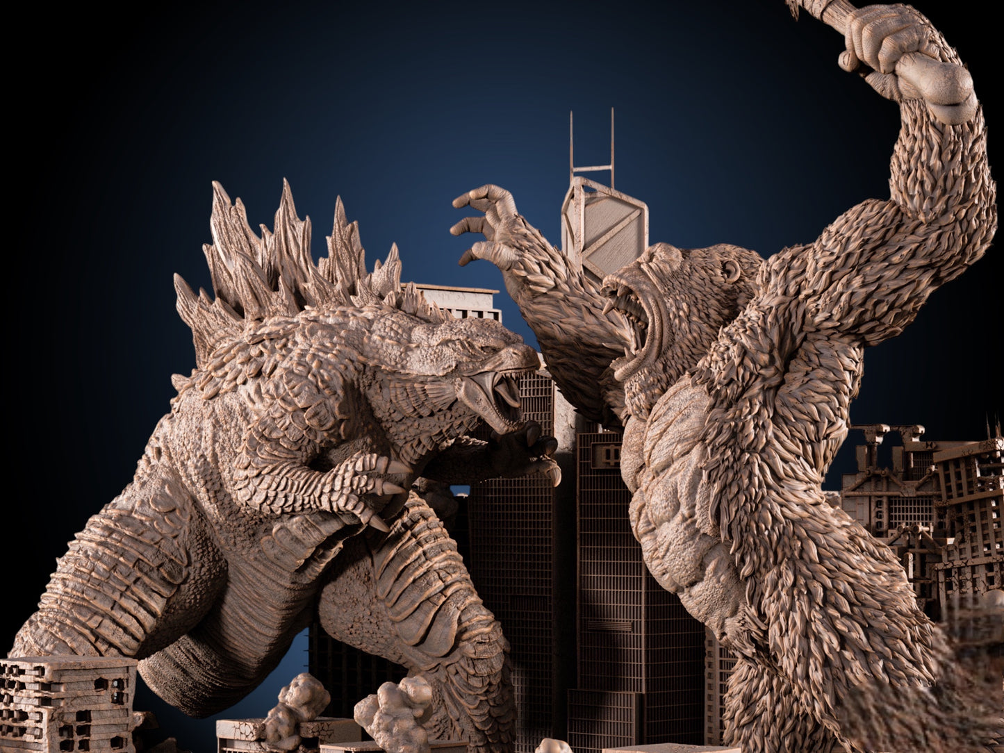Godzilla vs Kong — Titan War Masterwork Diorama | Obsidian Guild Studio