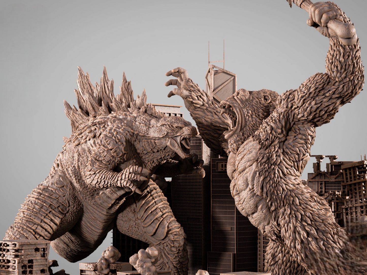 Godzilla vs Kong Diorama — APEX Collector Display | Obsidian Guild Studio