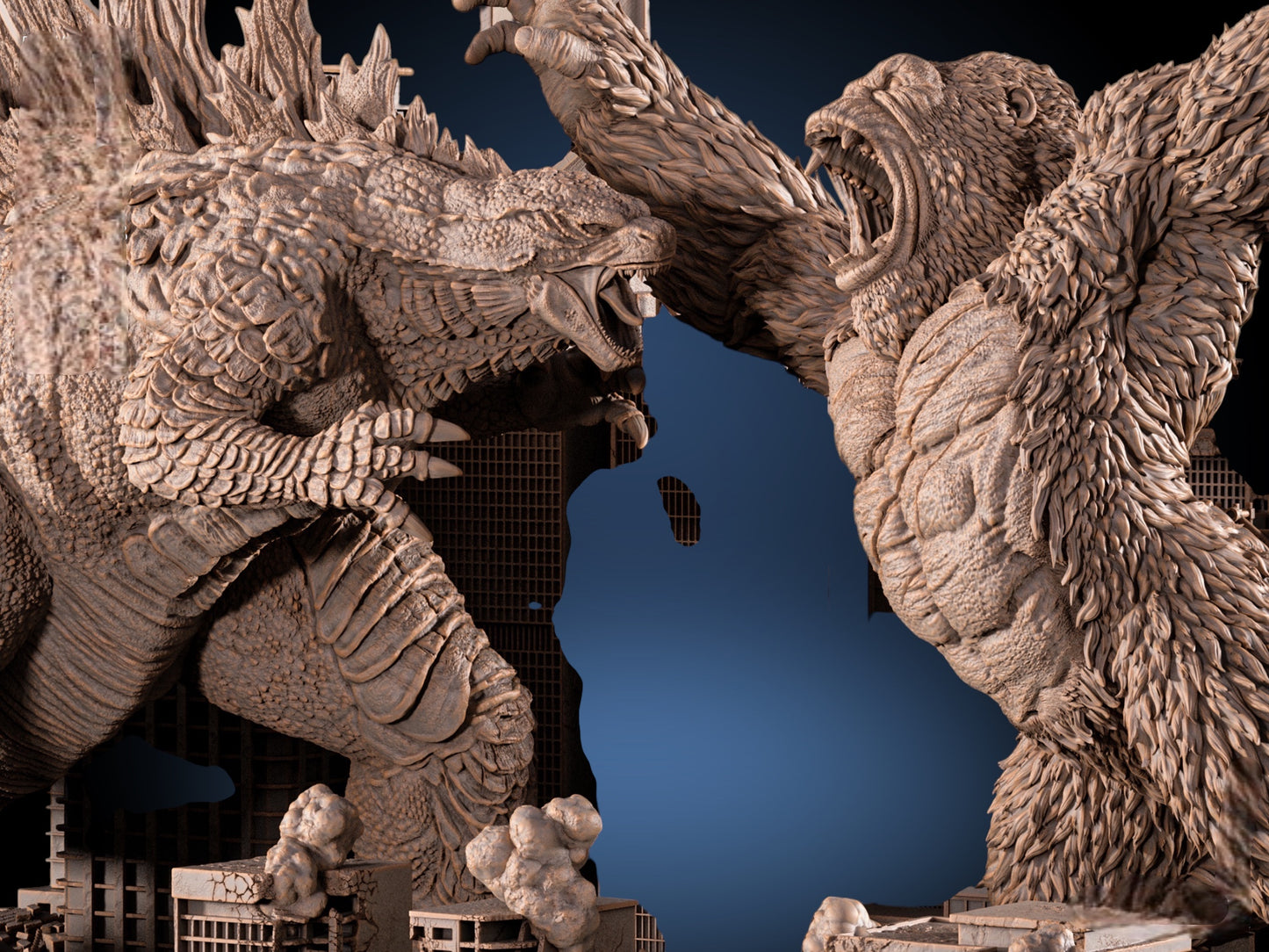 Godzilla vs Kong — Titan War Masterwork Diorama | Obsidian Guild Studio
