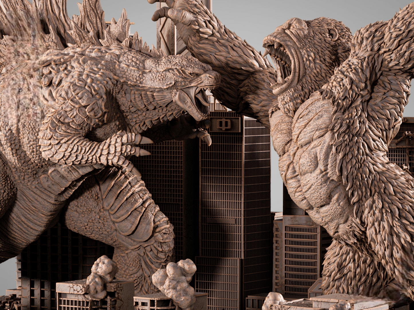 Godzilla vs Kong Diorama — APEX Collector Display | Obsidian Guild Studio