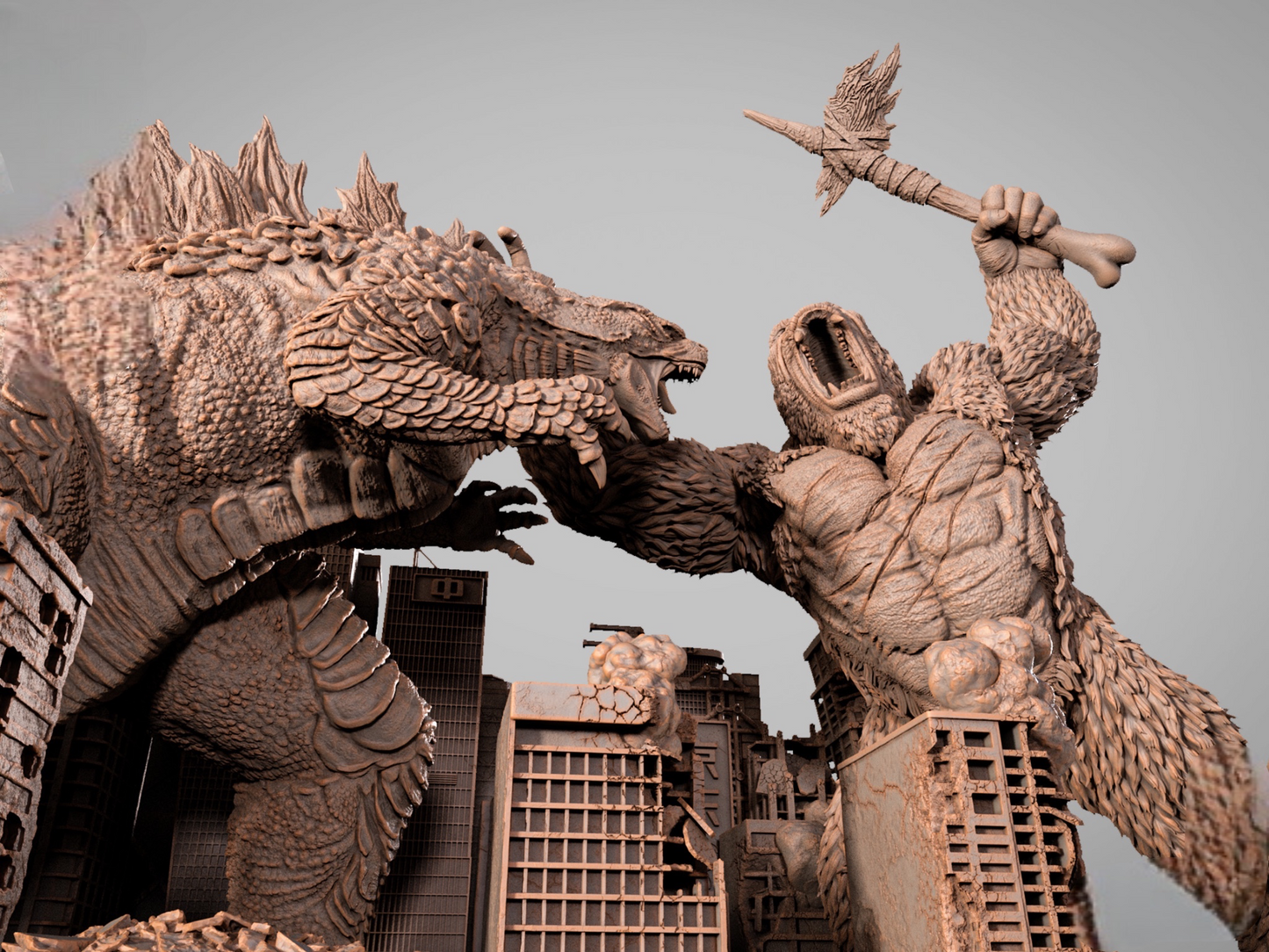 Godzilla vs Kong Diorama — APEX Collector Display | Obsidian Guild Studio