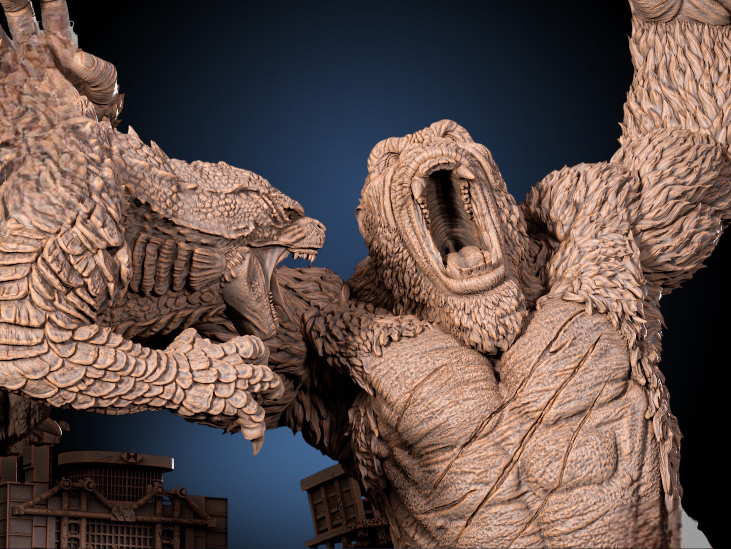 Godzilla vs Kong — Titan War Masterwork Diorama | Obsidian Guild Studio