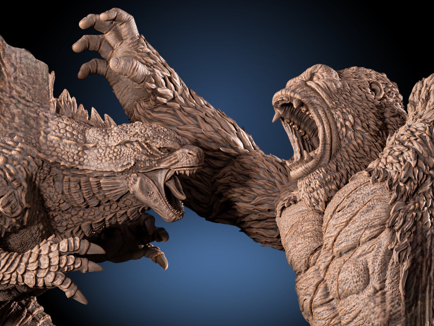 Godzilla vs Kong — Titan War Masterwork Diorama | Obsidian Guild Studio