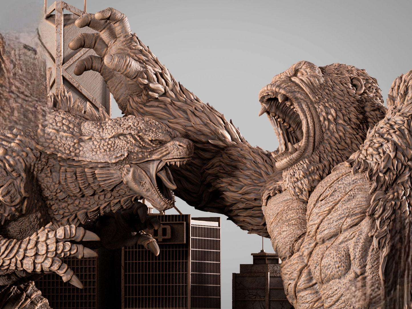 Godzilla vs Kong Diorama — APEX Collector Display | Obsidian Guild Studio