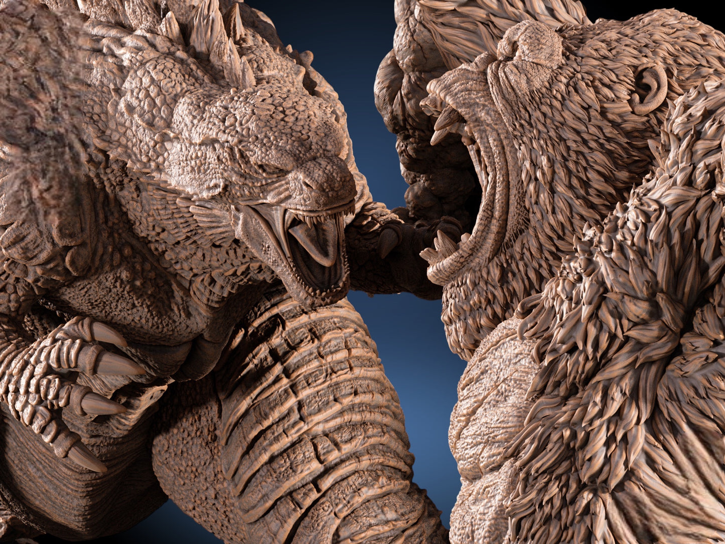 Godzilla vs Kong — Titan War Masterwork Diorama | Obsidian Guild Studio