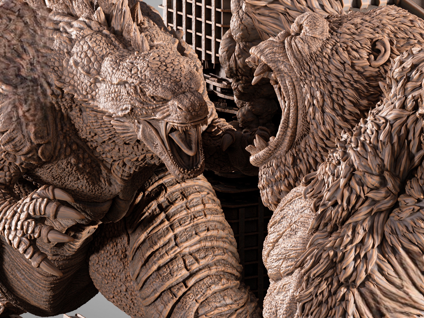 Godzilla vs Kong Diorama — APEX Collector Display | Obsidian Guild Studio