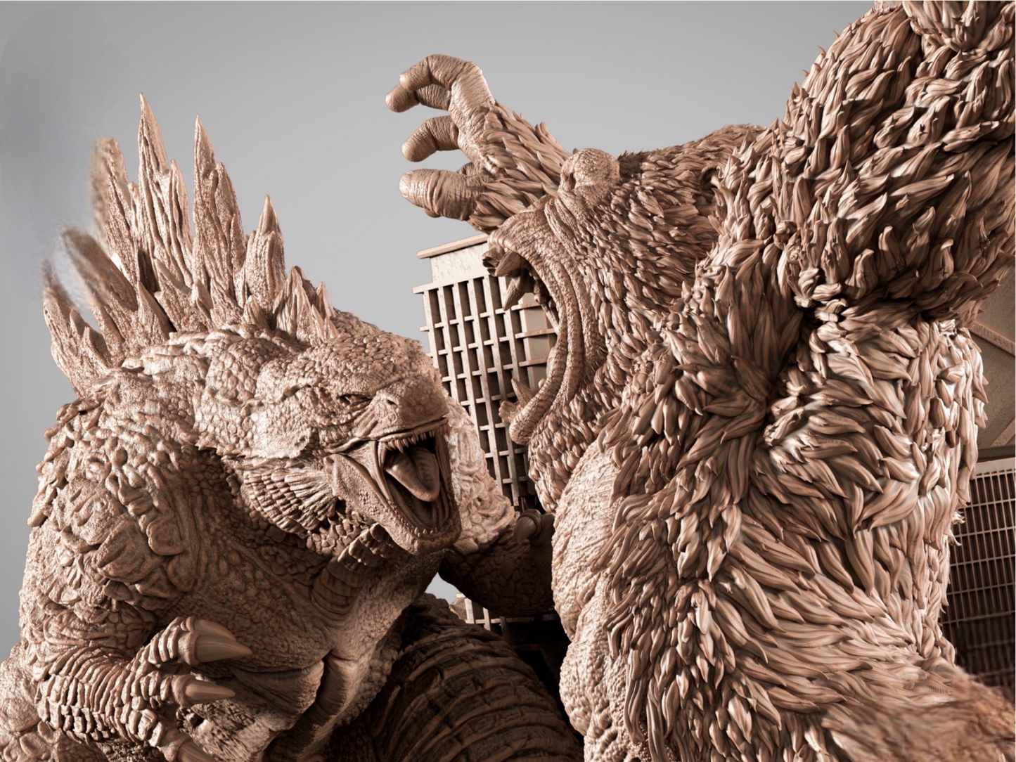 Godzilla vs Kong Diorama — APEX Collector Display | Obsidian Guild Studio
