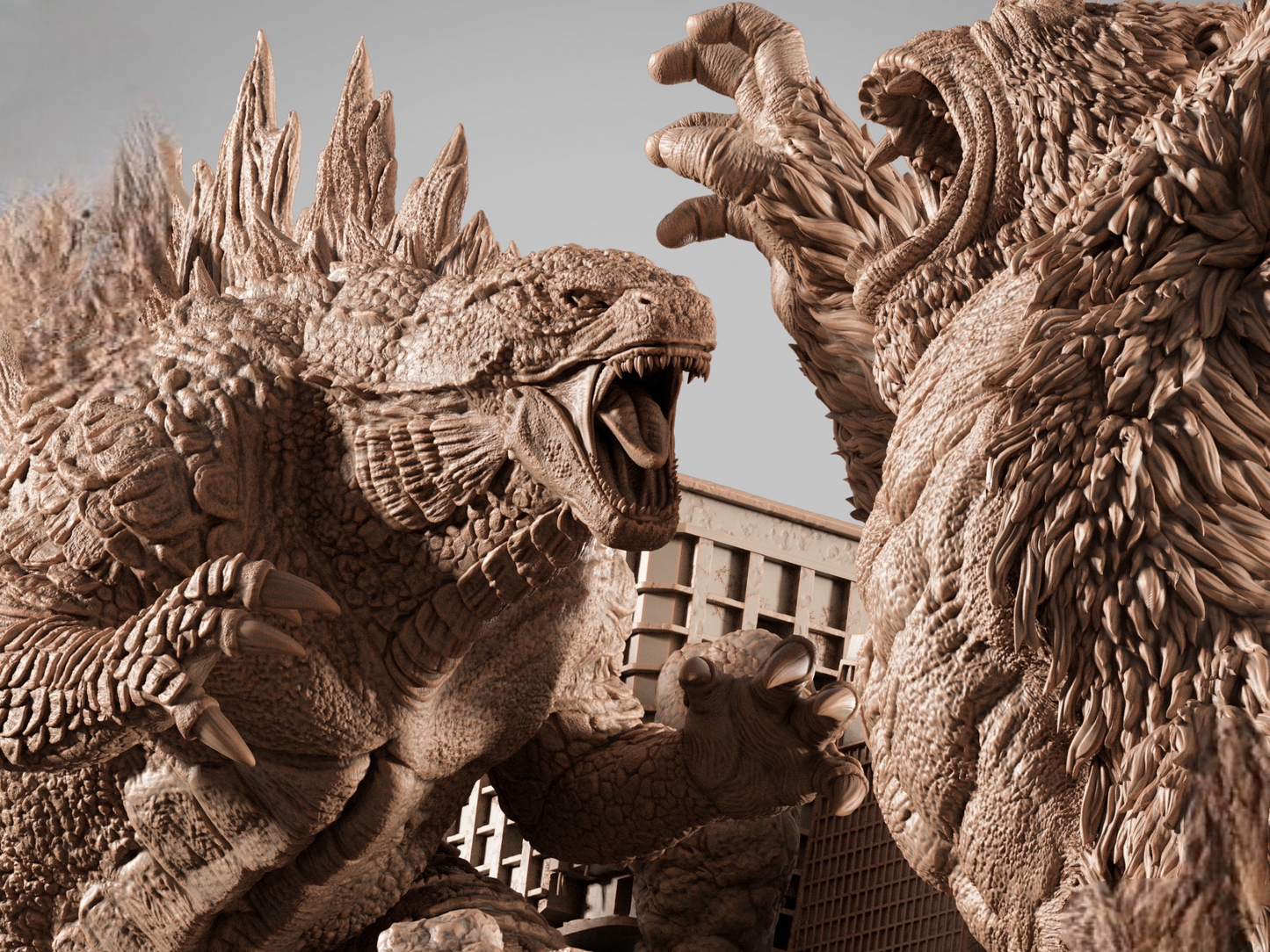 Godzilla vs Kong Diorama — APEX Collector Display | Obsidian Guild Studio