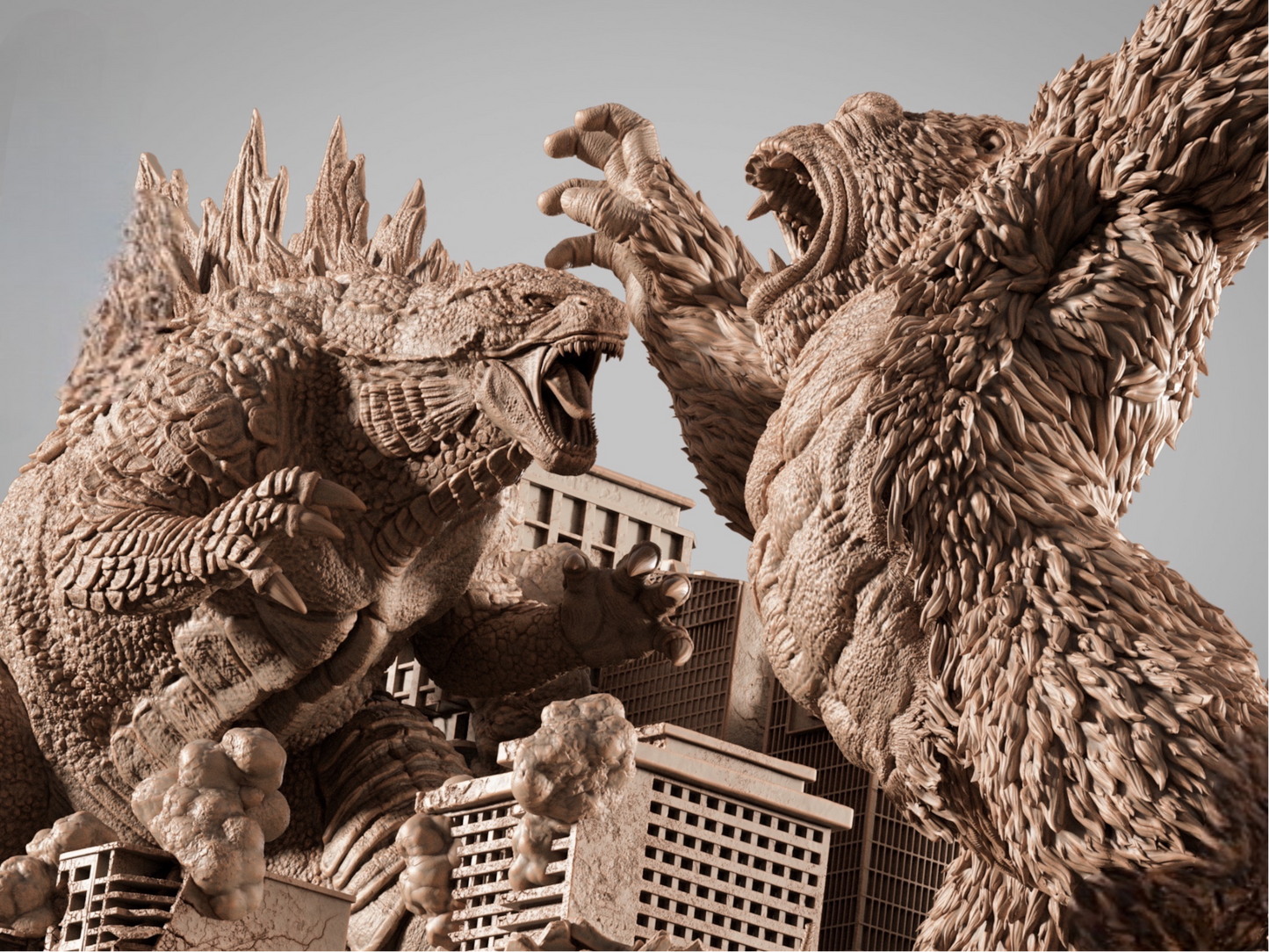 Godzilla vs Kong Diorama — APEX Collector Display | Obsidian Guild Studio