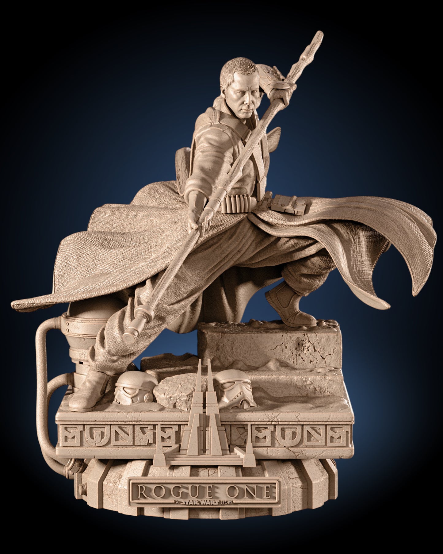 Chirrut Imwe Statue — DOMINION Collector Display | Obsidian Guild Studio