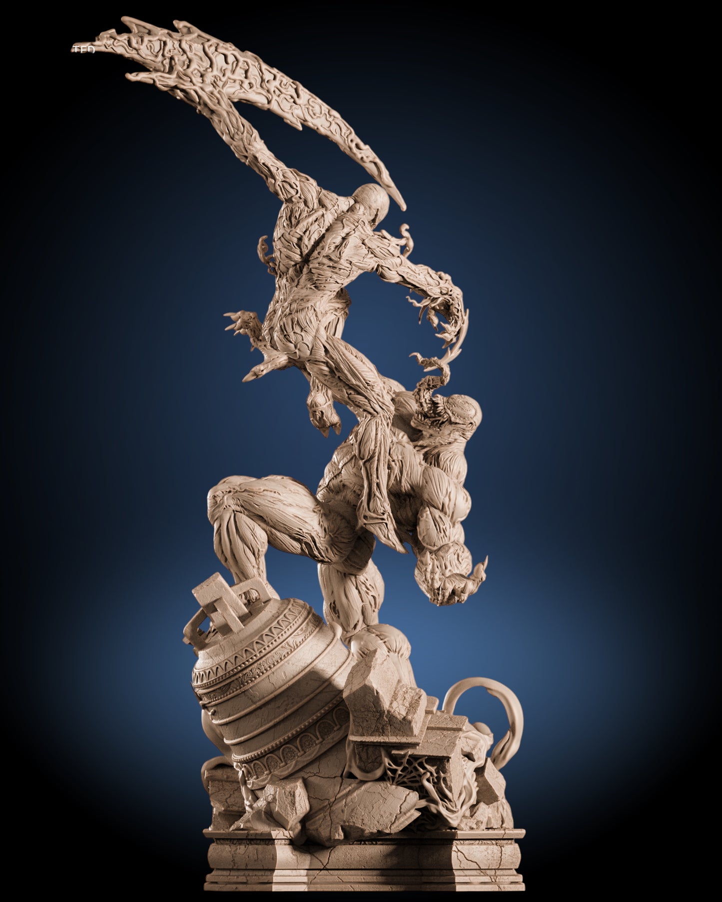 Venom vs Carnage Diorama — APEX Symbiote War Monument | Obsidian Guild Studio