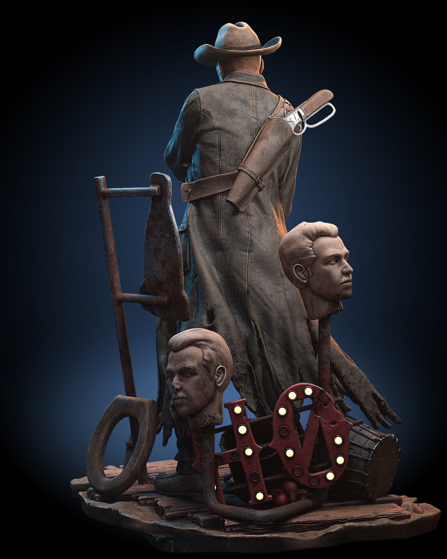 Ghoul Wasteland Hunter Statue — CONTROL Collector Display | Obsidian Guild Studio