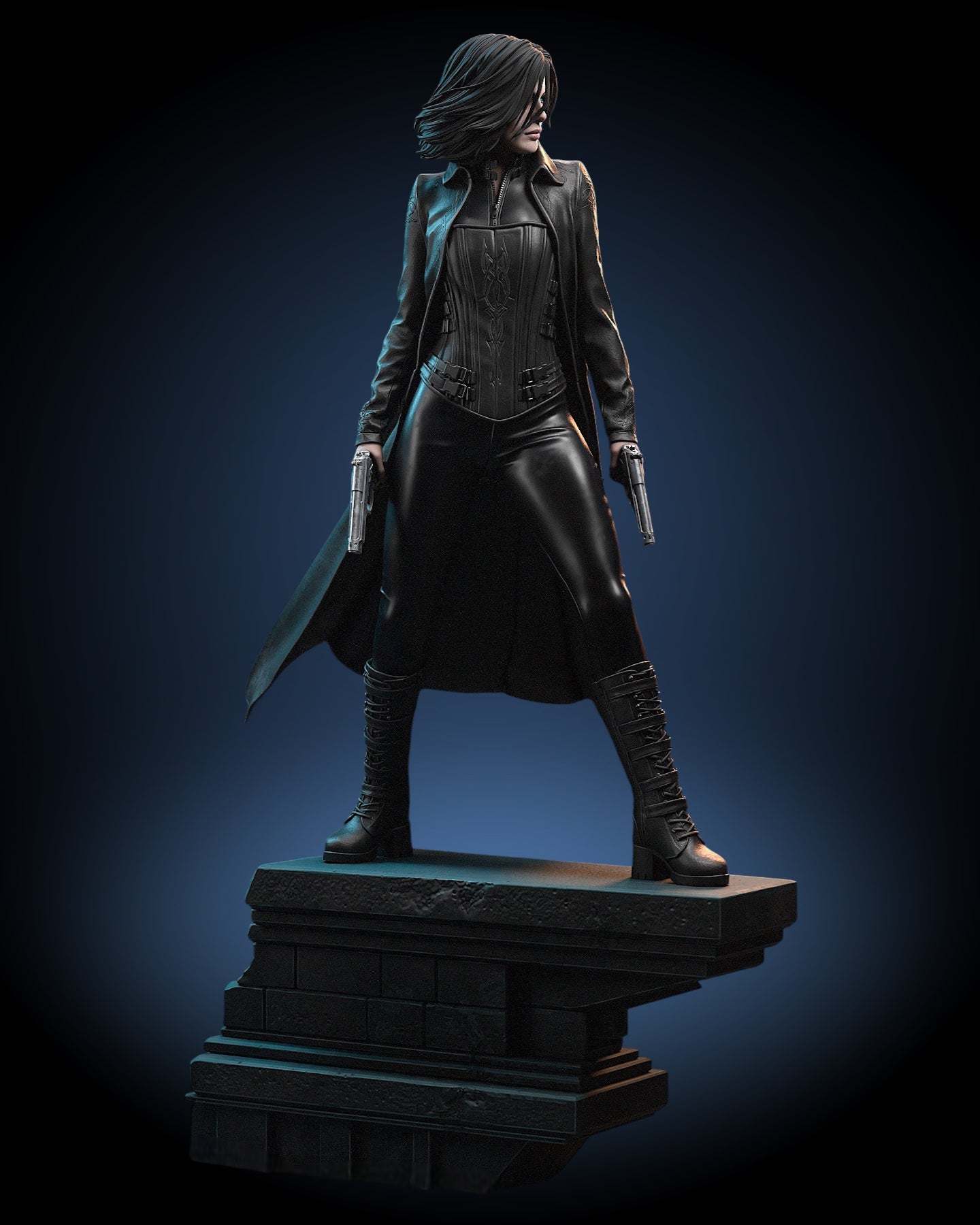 Selene Vampire Hunter Statue — CONTROL Collector Display | Obsidian Guild Studio