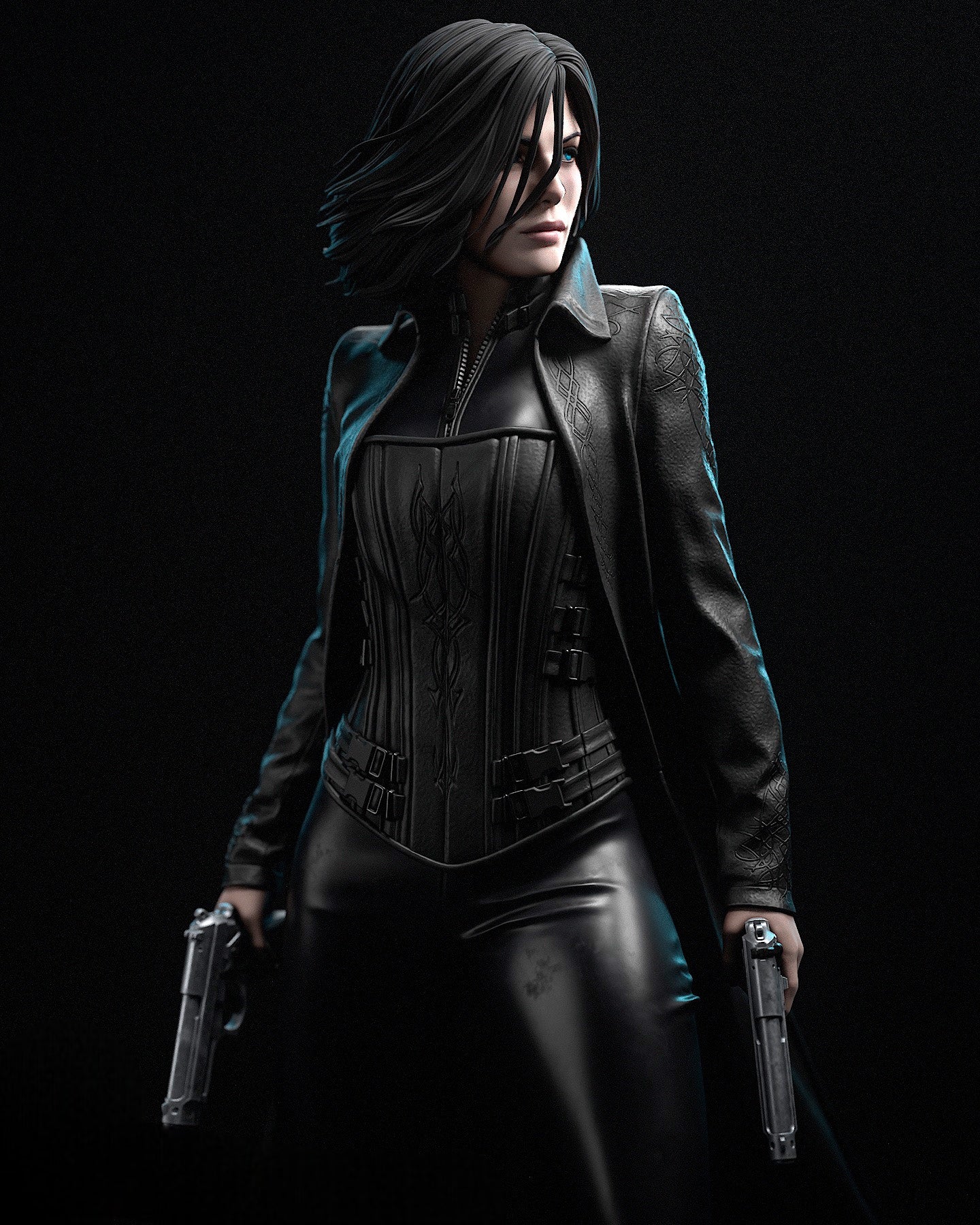 Selene Vampire Hunter Statue — CONTROL Collector Display | Obsidian Guild Studio