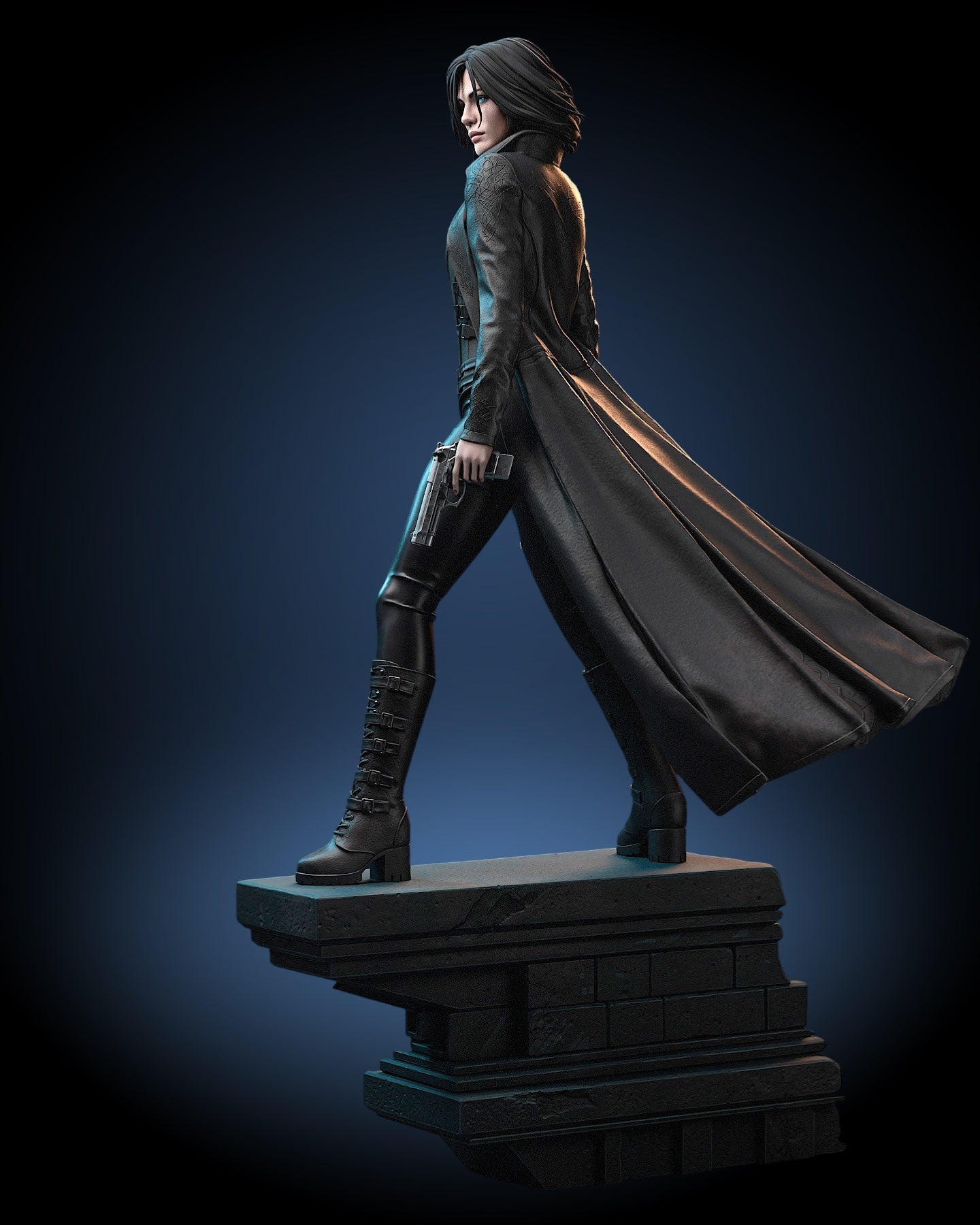 Selene Vampire Hunter Statue — CONTROL Collector Display | Obsidian Guild Studio